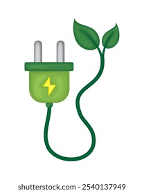 energy plug eco sustainability isolated