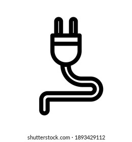 energy plug icon logo or illustration with outline stroke style vector design. perfect use for web, mobile app, pattern, design etc.
