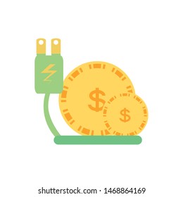 energy plug with money coins