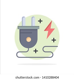 Energy, Plug, Power, Nature Abstract Circle Background Flat color Icon