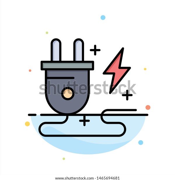 Energy, Plug, Power, Nature Abstract\
Flat Color Icon Template. Vector Icon Template\
background