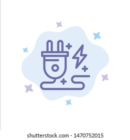 Energy, Plug, Power, Nature Blue Icon on Abstract Cloud Background. Vector Icon Template background