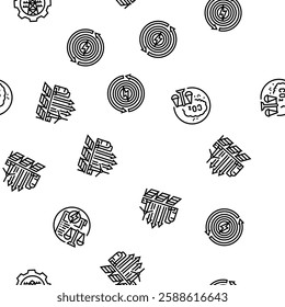 energy policy infrastructure vector seamless pattern thin line illustration