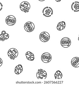 energy policy infrastructure vector seamless pattern thin line illustration