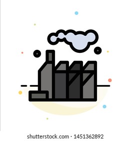 Energy, Pollution, Factory Abstract Flat Color Icon Template