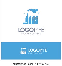 Energy, Pollution, Factory Blue Solid Logo with place for tagline