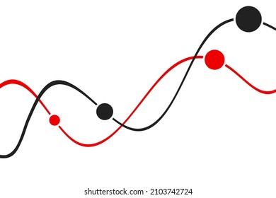 Energy and power. Abstract vector black and white illustration with waves and circles. Technology concept. 