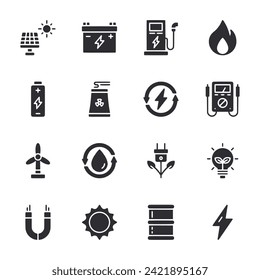  Energy and power icon set