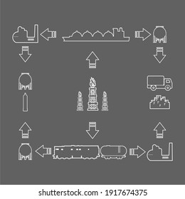 Energy and Power icons set. Design concept of natural gas industry.