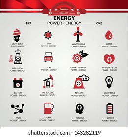 Energy and power icons,vector