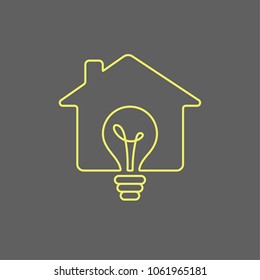 Energy power saving concept. Smart house flat icon. Electrical technology for home - logo.