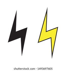 Energy power vector icon on white background. Electricity elements.