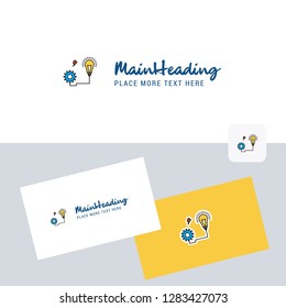 Energy power vector logotype with business card template. Elegant corporate identity. - Vector