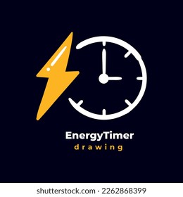 Energy pressure meter power thunder nature icon logo drawing concept illustration