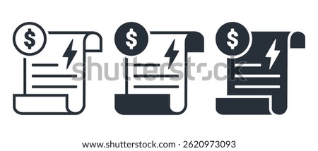Energy price, electricity bill icon. Illustration vector