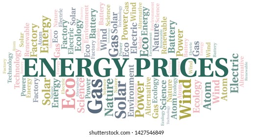 Energy Prices word cloud. Wordcloud made with text only.