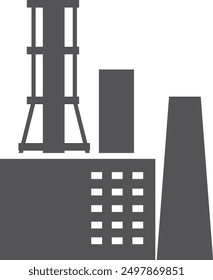Energy production black icon. Factory pipes symbol