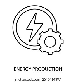energy production concept line icon. Simple element illustration. energy production concept outline symbol design.