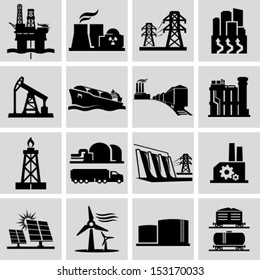 Energy production icons