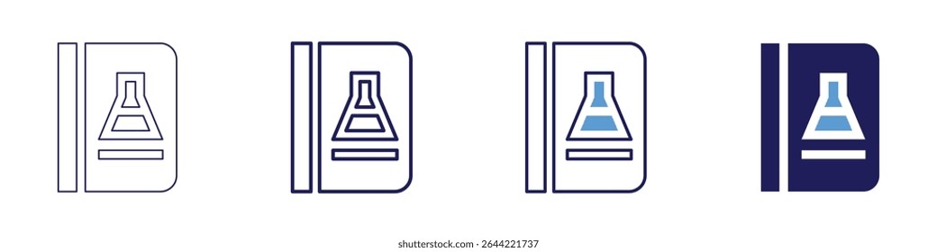 Icono de perfil de energía en 4 estilos diferentes. Línea delgada, línea, línea en negrita, duotono. Estilo duotono. Trazo editable.
