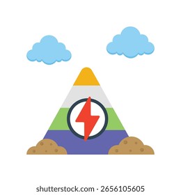 Pirámide De Energía Vector Plano Icon Eps 10 Archivos