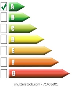 Energy rating graph on white background, vector illustration