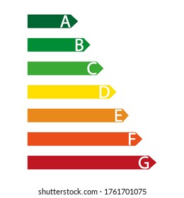 Energy rating labels,vector icon. Arrow icon symbol. Vector chart. Power energy. 10 eps