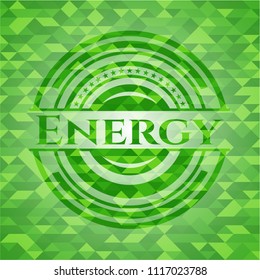 Energy realistic green mosaic emblem