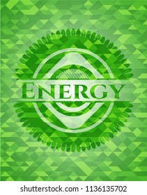 Energy realistic green mosaic emblem