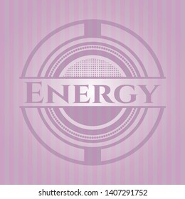 Energy realistic pink emblem. Vector Illustration. Detailed.