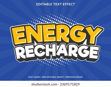 uso de plantilla de efecto de texto editable de recarga de energía para logotipo y marca de negocios