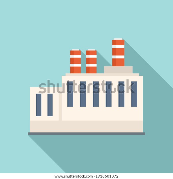 Energy recycle factory icon.\
Flat illustration of energy recycle factory vector icon for web\
design