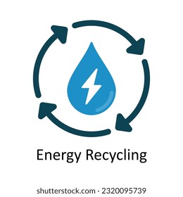 Energy Recycling Vector Flat Icon Design illustration. Nature and ecology Symbol on White background EPS 10 File