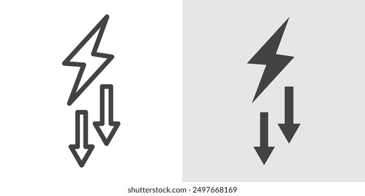 Energiesparsymbol Schwarze Linie Kunst Vektor Logo Set