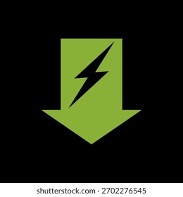 Energiesparsymbol einzeln auf schwarzem Hintergrund