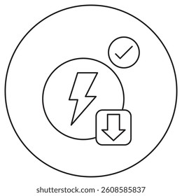 Energy Reduction Icon, The Path to Energy Reduction Strategies for a Sustainable Future, Reducing Energy Consumption Effective Techniques for Every Industry, vector