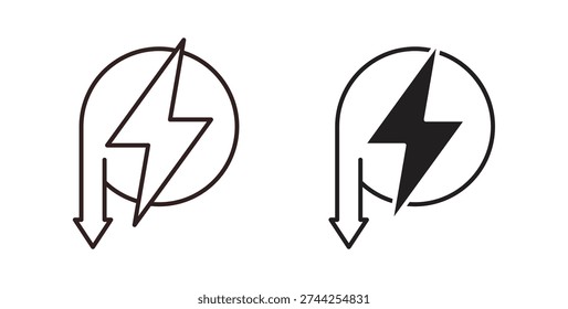 Energy reduction icon Thin Collection. Editable Stroke. Suitable for Websites