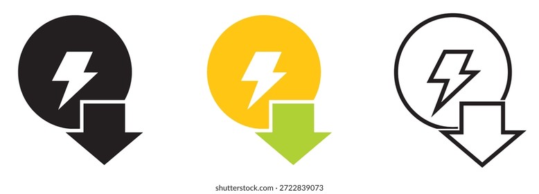 Energy reduction  icon. Vector illustration. EPS 10