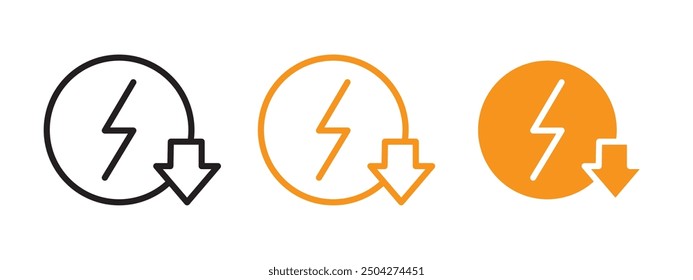 Energy reduction icon web design in vector
