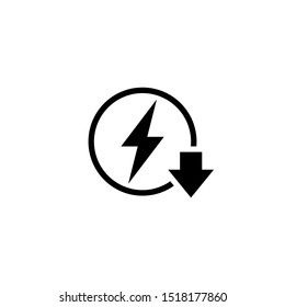 Energy reduction outline icon. Clipart image isolated on white background