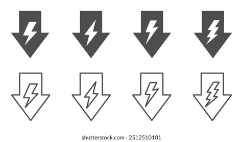 Energy reduction vector flat graphic icons