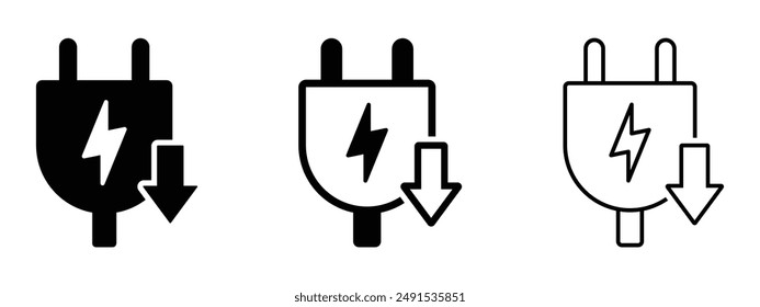 Energy reduction vector flat icons