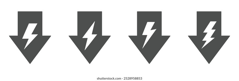 Vector de reducción de energía iconos planos colección