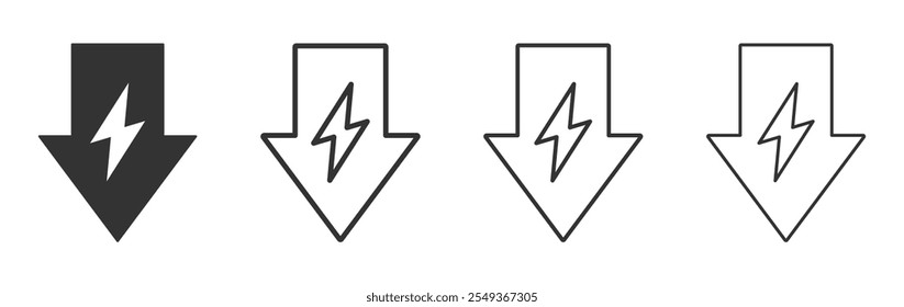 Energy reduction vector flat icons