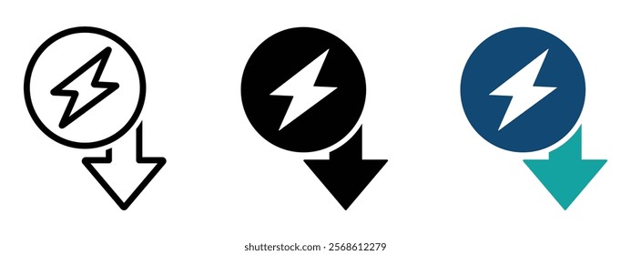 Energy reduction vector icon designs