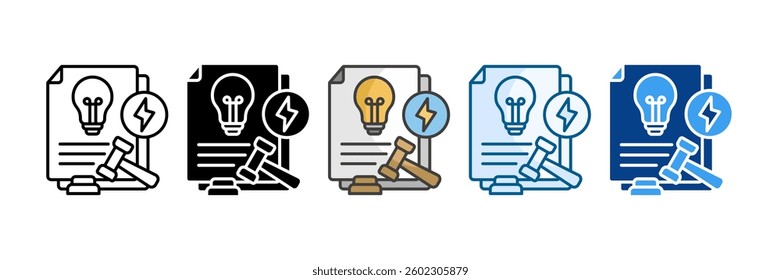 Energy Regulation Icon Set Multiple Style Collection