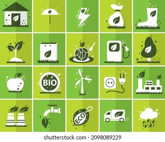 Conjunto de iconos relacionados con la energía. vector