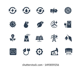 Energy Related Vector Icon Set in Glyph Style