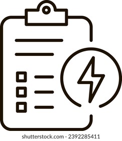 energy report line icon illustration