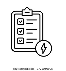 Ilustração do vetor do ícone de contorno de relatório de energia